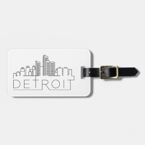 Detroit Stylized Skyline Luggage Tag