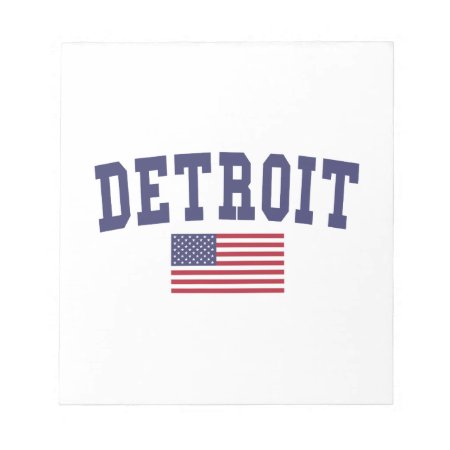 Detroit Us Flag Notepad