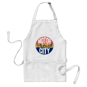 Detroit Vintage Label Adult Apron by TurnRight at Zazzle