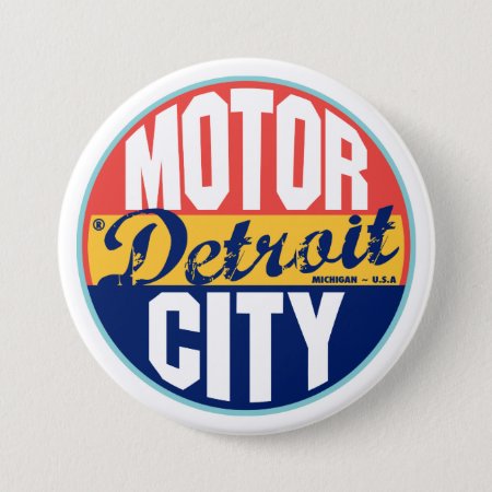 Detroit Vintage Label Button