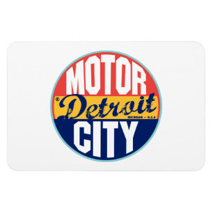 Detroit Vintage Label Magnet