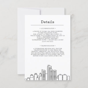 Detroit Wedding Guest Details Invitation