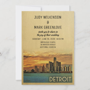 Detroit Wedding Invitation Michigan