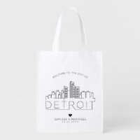 Detroit Wedding | Stylized Skyline
