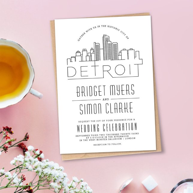 Detroit Wedding | Stylized Skyline Invitation (Creator Uploaded)