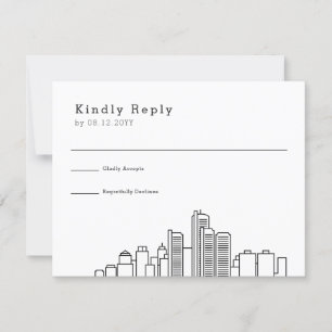 Detroit Wedding   Stylized Skyline RSVP