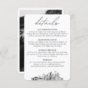 Detroit Wedding Vertical Details Small Enclosure Card