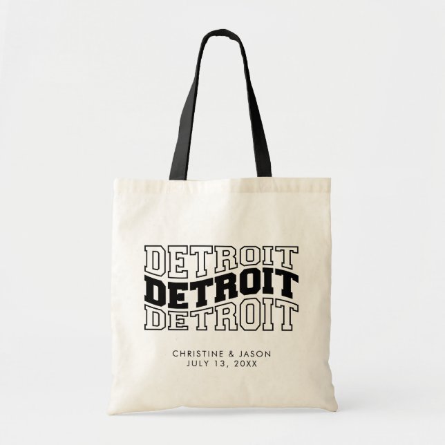 Detroit Wedding Welcome Tote Bag (Front)