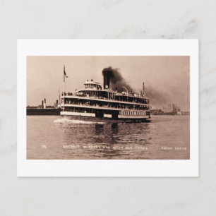 Detroit Windsor and Belle Isle Ferry - Louis Pesha Postcard
