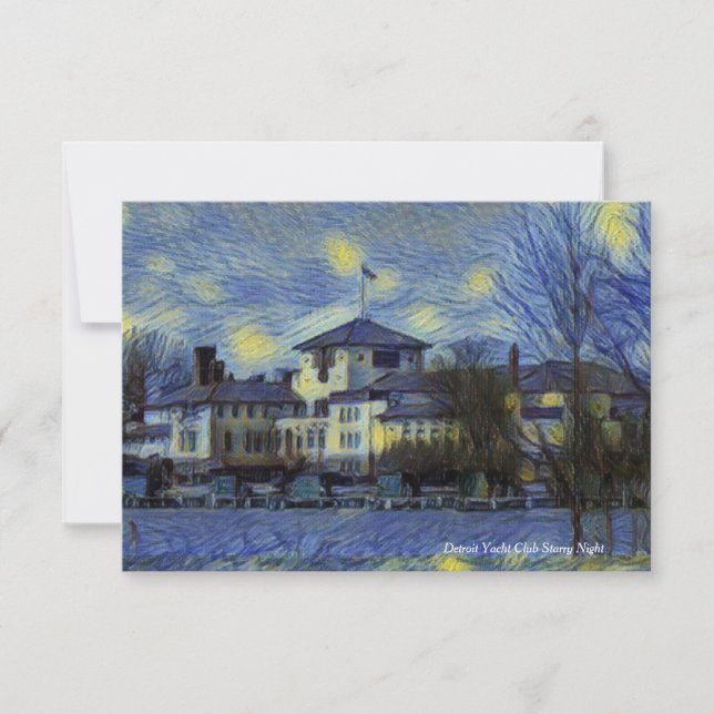Detroit Yacht Club Starry Night Note Card (Front)