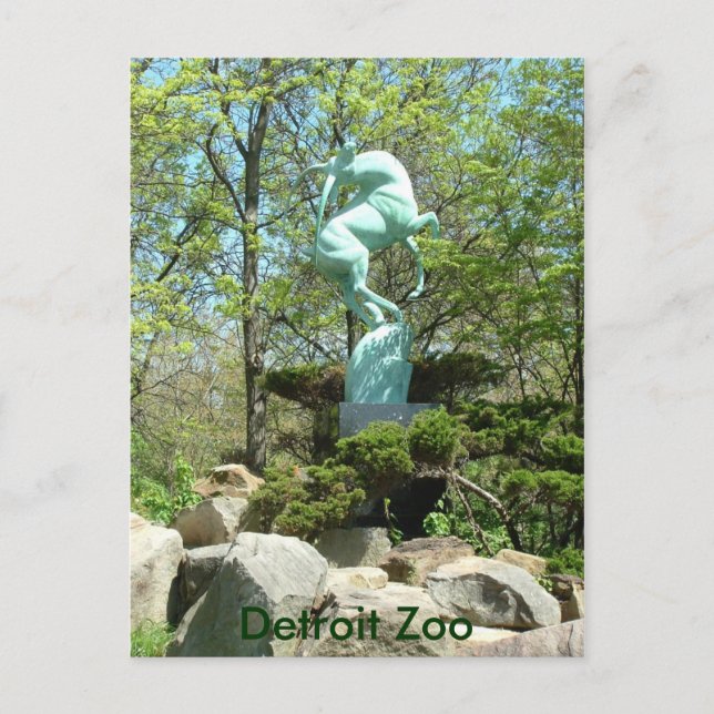 Detroit Zoo Statue Post Card (Front)
