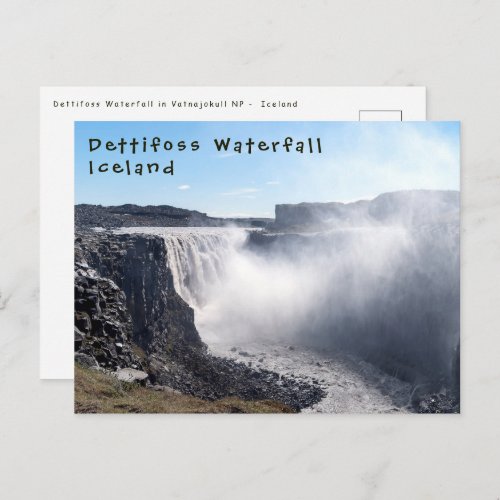 Dettifoss Waterfall in Vatnajokull NP _ Iceland Postcard