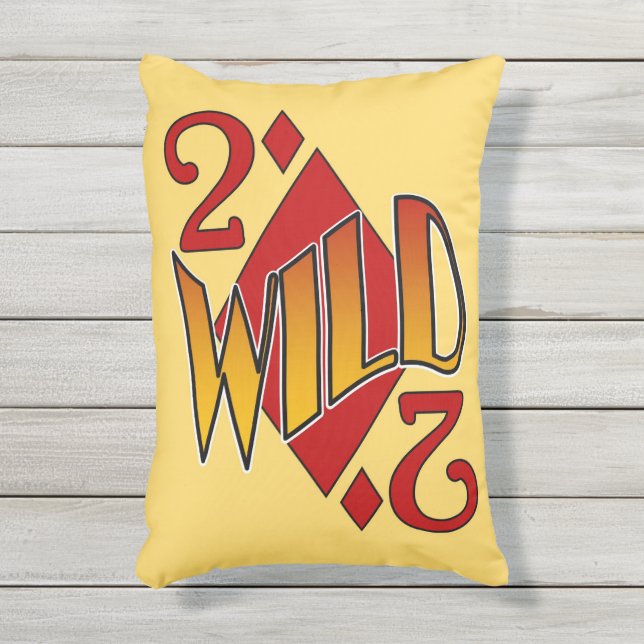 Deuces Wild 2 of Diamonds Playing Card Pillow (Front(Vertical))