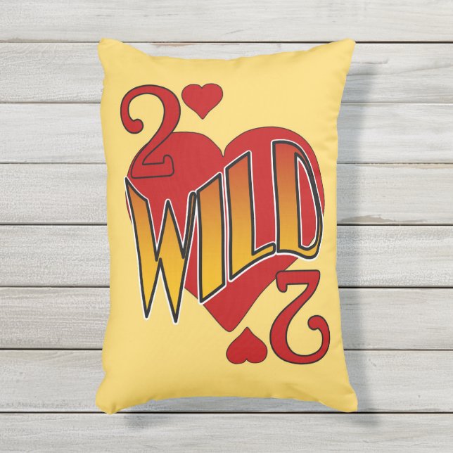 Deuces Wild 2 of Hearts Playing Card Pillow (Front(Vertical))