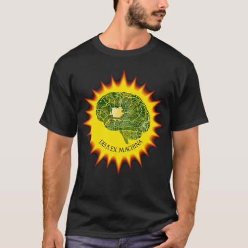 Deus Ex Machina Circuit Board Brain Sun God from t T_Shirt