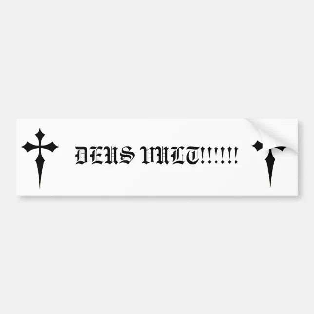 Deus vult Bumper Sticker | Zazzle