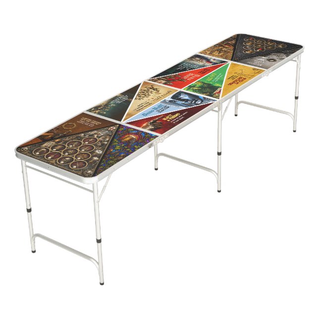 Deus Vult Crusader Templar Knights EDITABLE texts Beer Pong Table (Angled)
