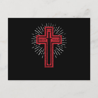Deus Vult God Wants It Latin Templar Knight Postcard