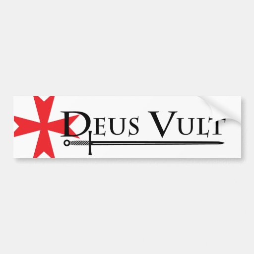 Deus Vult (God Wills It!) Bumper Sticker White | Zazzle