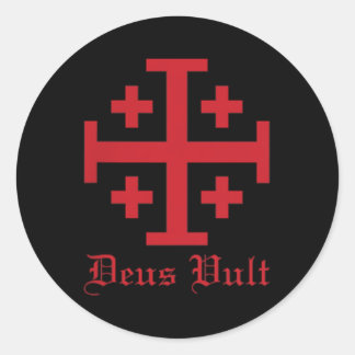 Deus Vult Jerusalem Cross Order Of The Holy Sepulc Classic Round Sticker