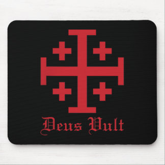 Deus Vult Jerusalem Cross Order Of The Holy Sepulc Mouse Pad