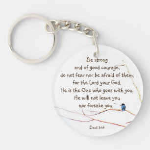 Deut 31:6 You are Not Alone Bible Kingfisher Bird Keychain