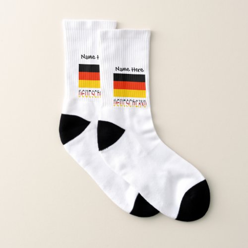 Deutchland and German Flag with Your Name Socks