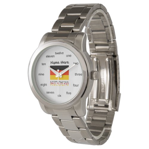 Deutchland and German Flag with Your Name Watch