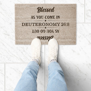 Deuteronomy 28:6 Blessed Fiber Doormat
