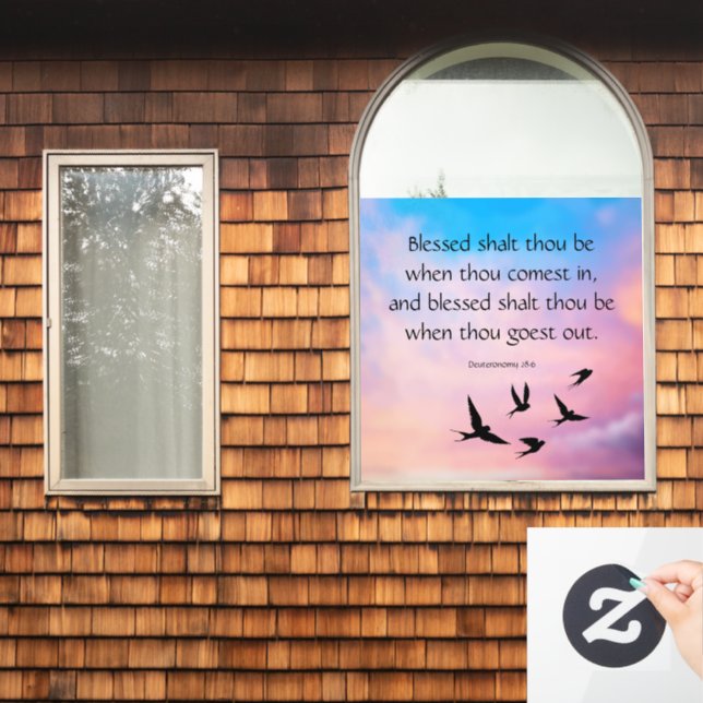 Deuteronomy 28:6 window cling (Home Window)