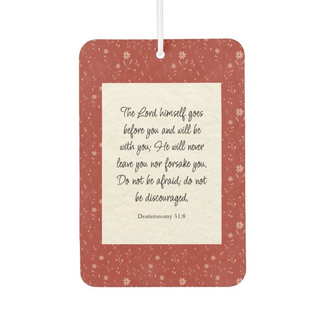 Deuteronomy 31:8 Bible Verse Image  Air Freshener (Front)