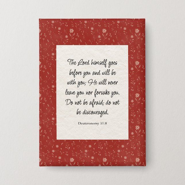 Deuteronomy 31:8 Bible Verse Image  Button (Front)