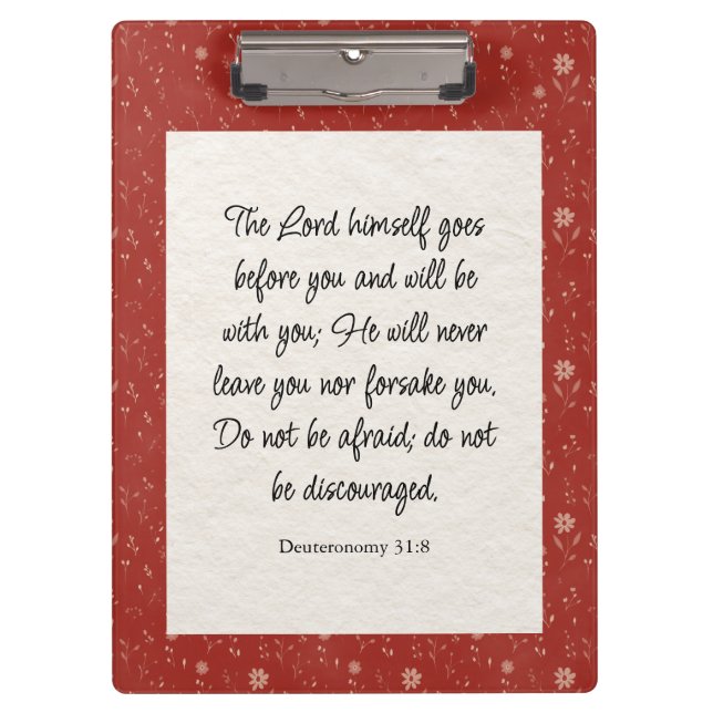 Deuteronomy 31:8 Bible Verse Image  Clipboard (Front)