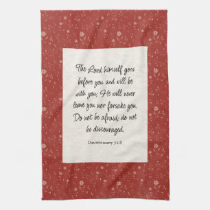 Deuteronomy 31:8 Bible Verse Image Kitchen Towel