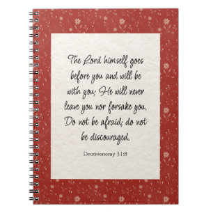Deuteronomy 31:8 Bible Verse Image  Notebook