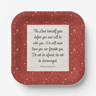 Deuteronomy 31:8 Bible Verse Image Paper Plates