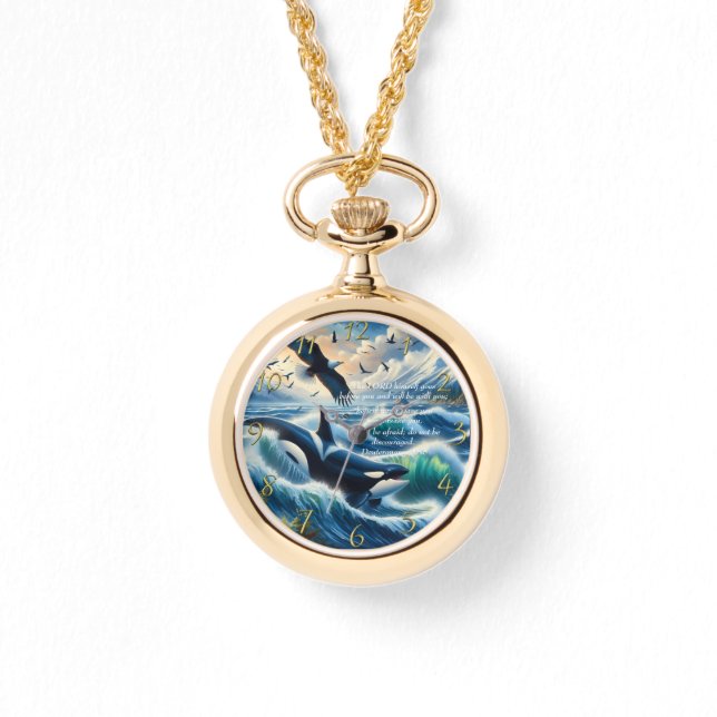 Deuteronomy 31:8 Christian ocean with a sunset   Watch (Front)