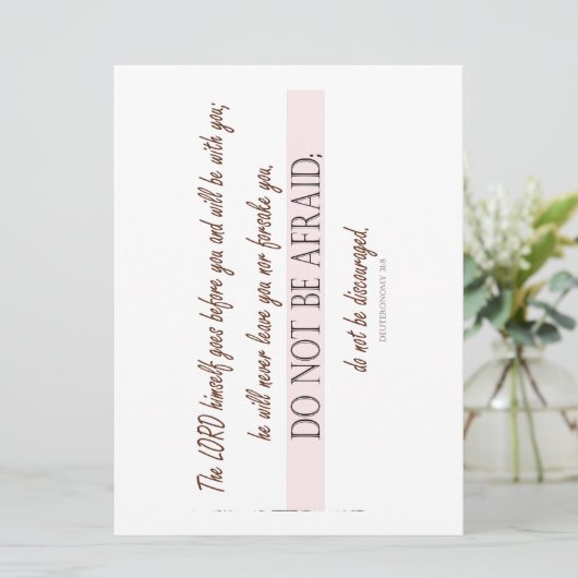 Deuteronomy 31:8, Do Not be Afraid Flat Card (Standing Front)