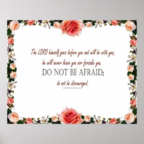 Deuteronomy  318 do not be discouraged Dcor Poster