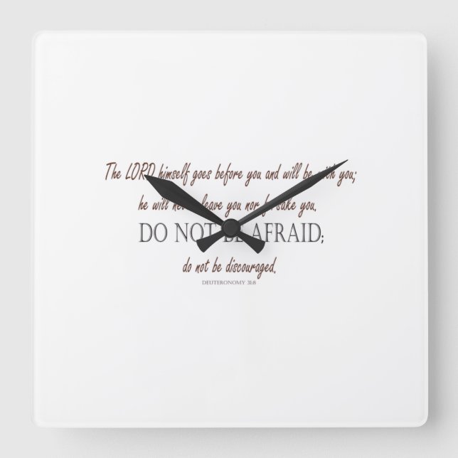 Deuteronomy_31:8 Square Wall Clock (Front)