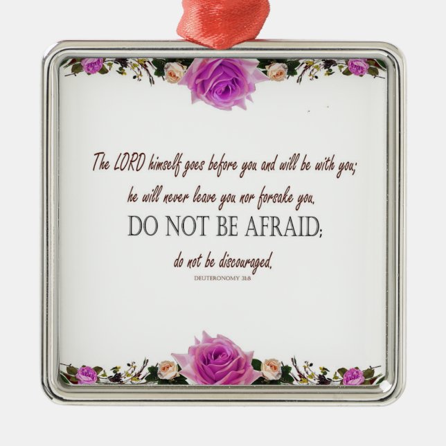 Deuteronomy 31:8 The Lord Goes Before You Metal Ornament (Front)