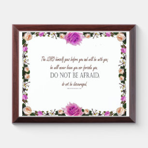 Deuteronomy 31, Do Not Be Afraid, Award Plaque