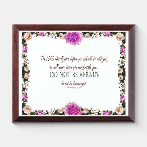 Deuteronomy 31 Do Not Be Afraid Award Plaque