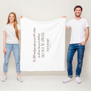 Deuteronomy 31 Do Not Be Afraid, Floral Borders Fleece Blanket