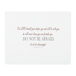 Deuteronomy 31 Do Not Be Afraid, Floral Borders Metal Print
