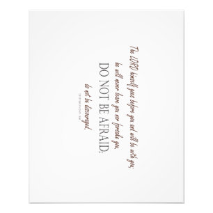 Deuteronomy 31 Do Not Be Afraid, Floral Borders Photo Print