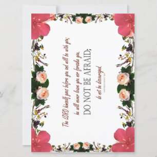 Deuteronomy 31, Do not be afraid, Floral Flat Card