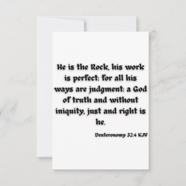 Deuteronomy 32:4 KJV Bible Scripture Greeting Card (Front)
