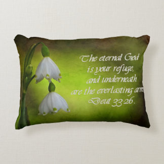 Deuteronomy 33:26 Eternal Refuge Inspirational Accent Pillow