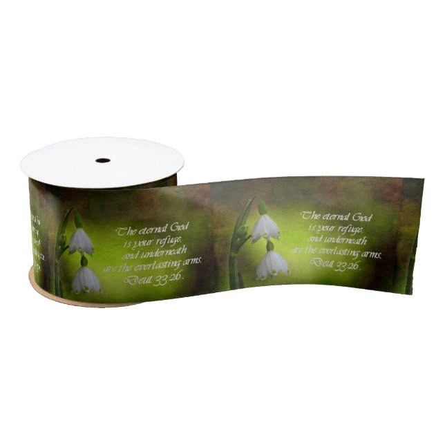 Deuteronomy 33:26 Eternal Refuge Inspirational Satin Ribbon (Spool)